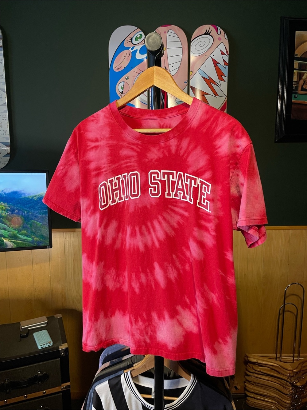 Ohio State Red Tie-Dye Graphic Tee men’s size large